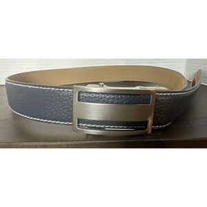 NexBelt Braided and Leather No Hole Blue Belt Adjustable Size 25 Thru 31